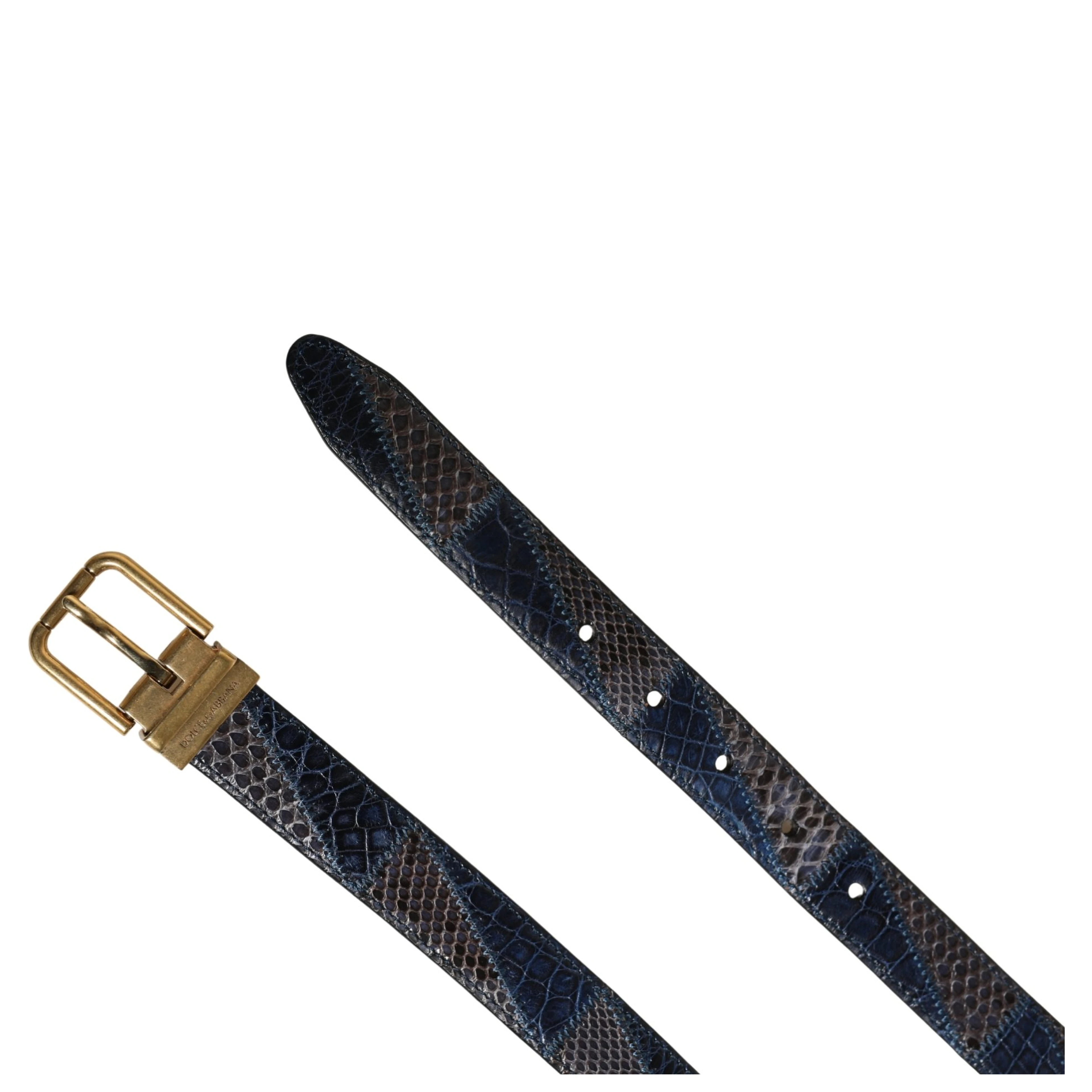 Men Multicolor Leather Metal Buckle Belt