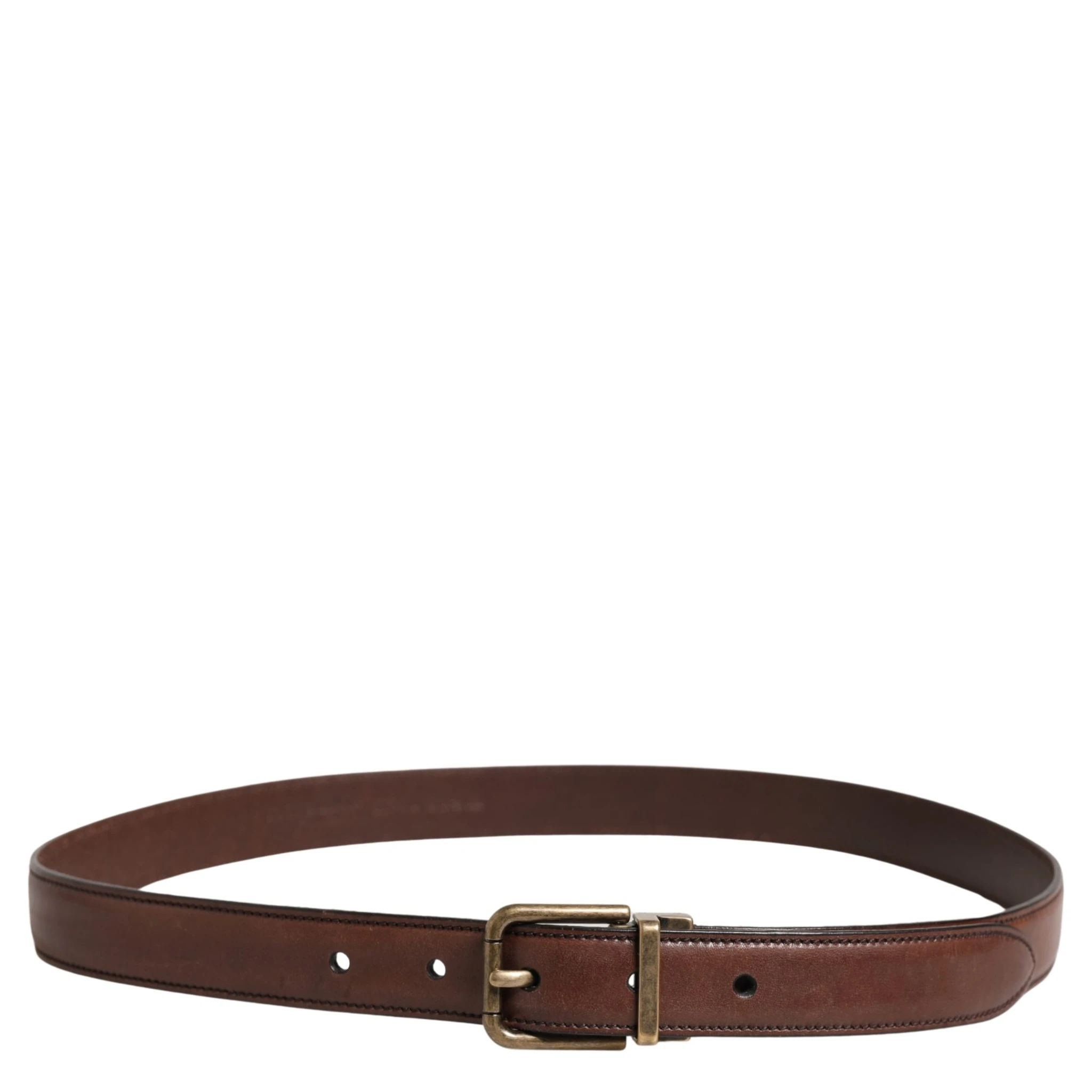 Men Brown Classic Leather Metal Buckle Belt