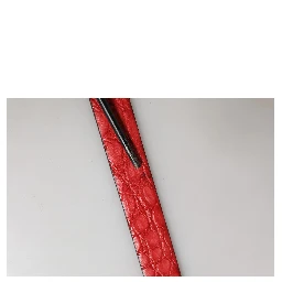 Men Red Exotic Leather Metal Buckle Belt