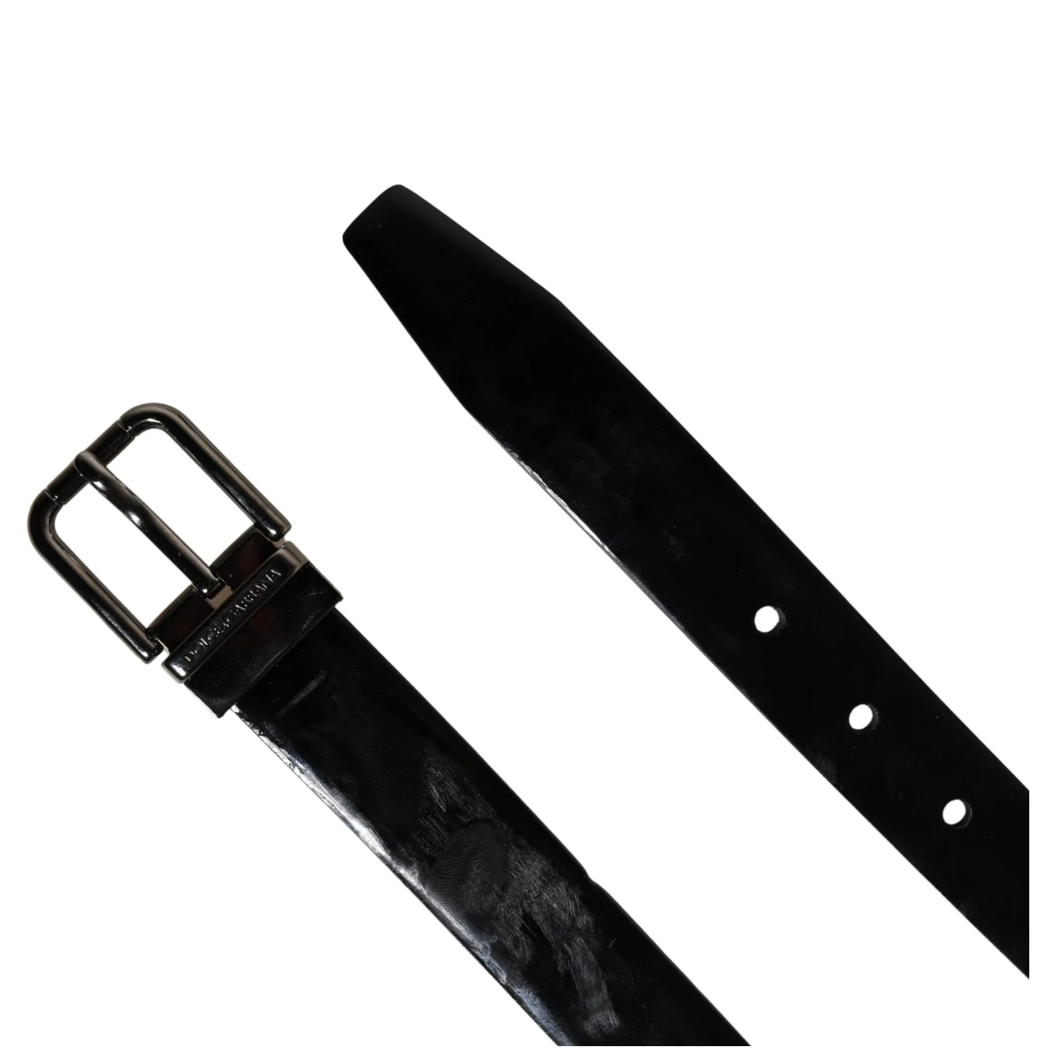 Men Black Classic Leather Metal Buckle Belt