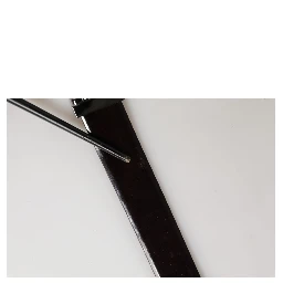 Black Double Strap Leather Silver Buckle Belt