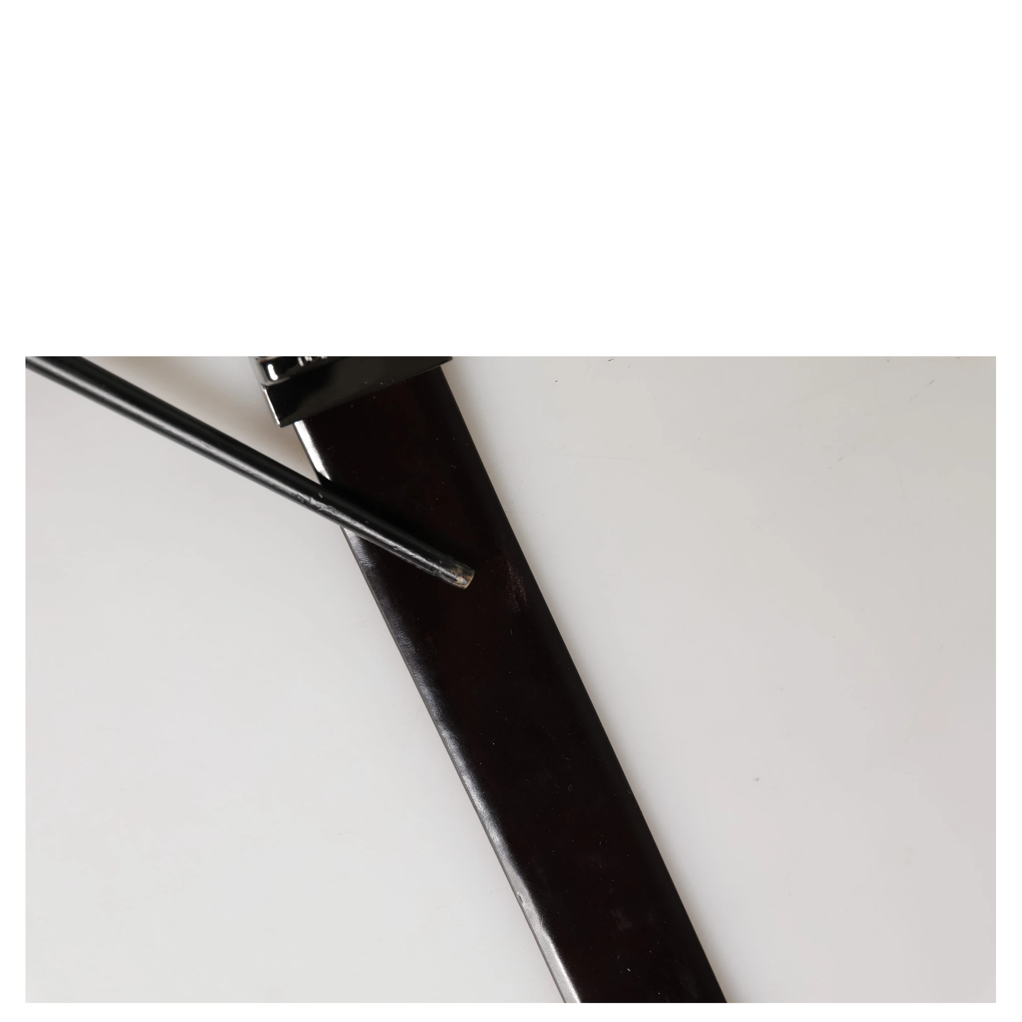 Black Double Strap Leather Silver Buckle Belt