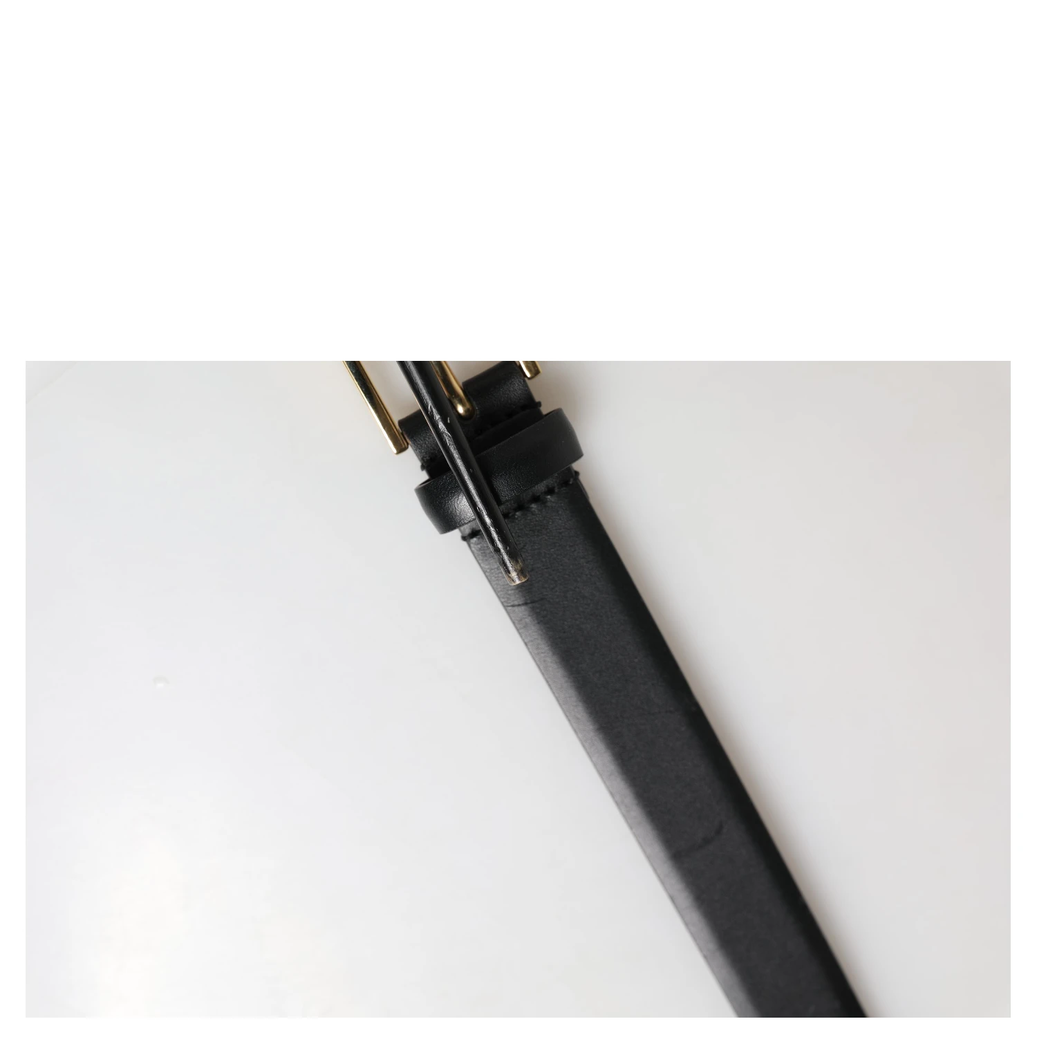 Men Black Classic Leather Metal Buckle Belt
