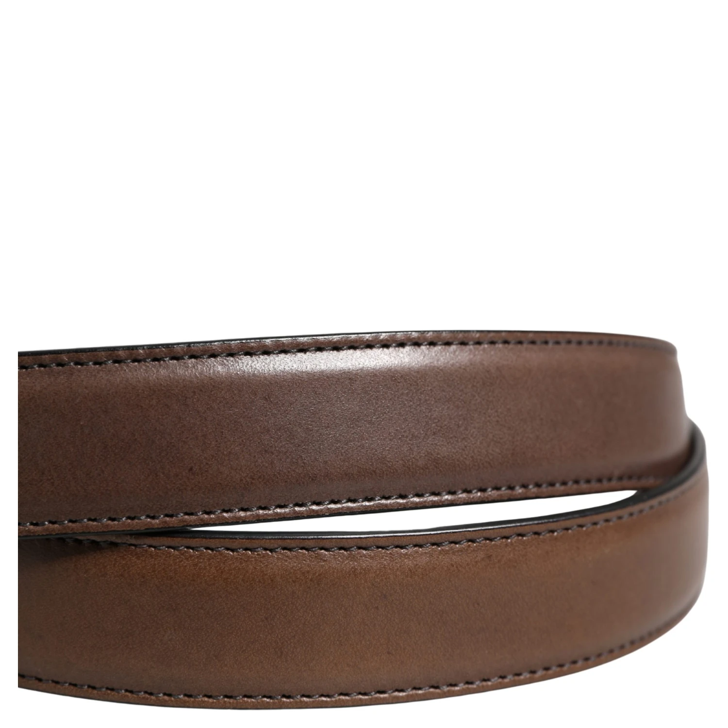Men Brown Classic Leather Metal Buckle Belt