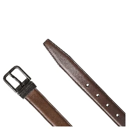 Men Brown Classic Leather Metal Buckle Belt