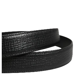 Men Black Classic Leather Metal Buckle Belt