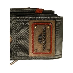 Men Black Wide Leather DG Metal Buckle Belt