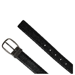 Men Black Classic Leather Metal Buckle Belt