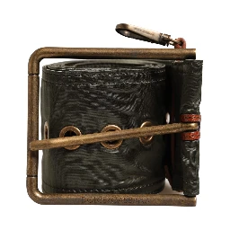 Men Black Wide Leather DG Metal Buckle Belt