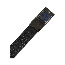 Men Blue Calfskin Leather Square Buckle Belt