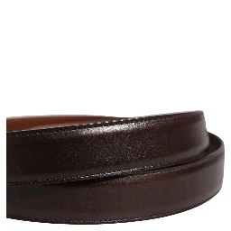 Men Brown Classic Leather Metal Buckle Belt