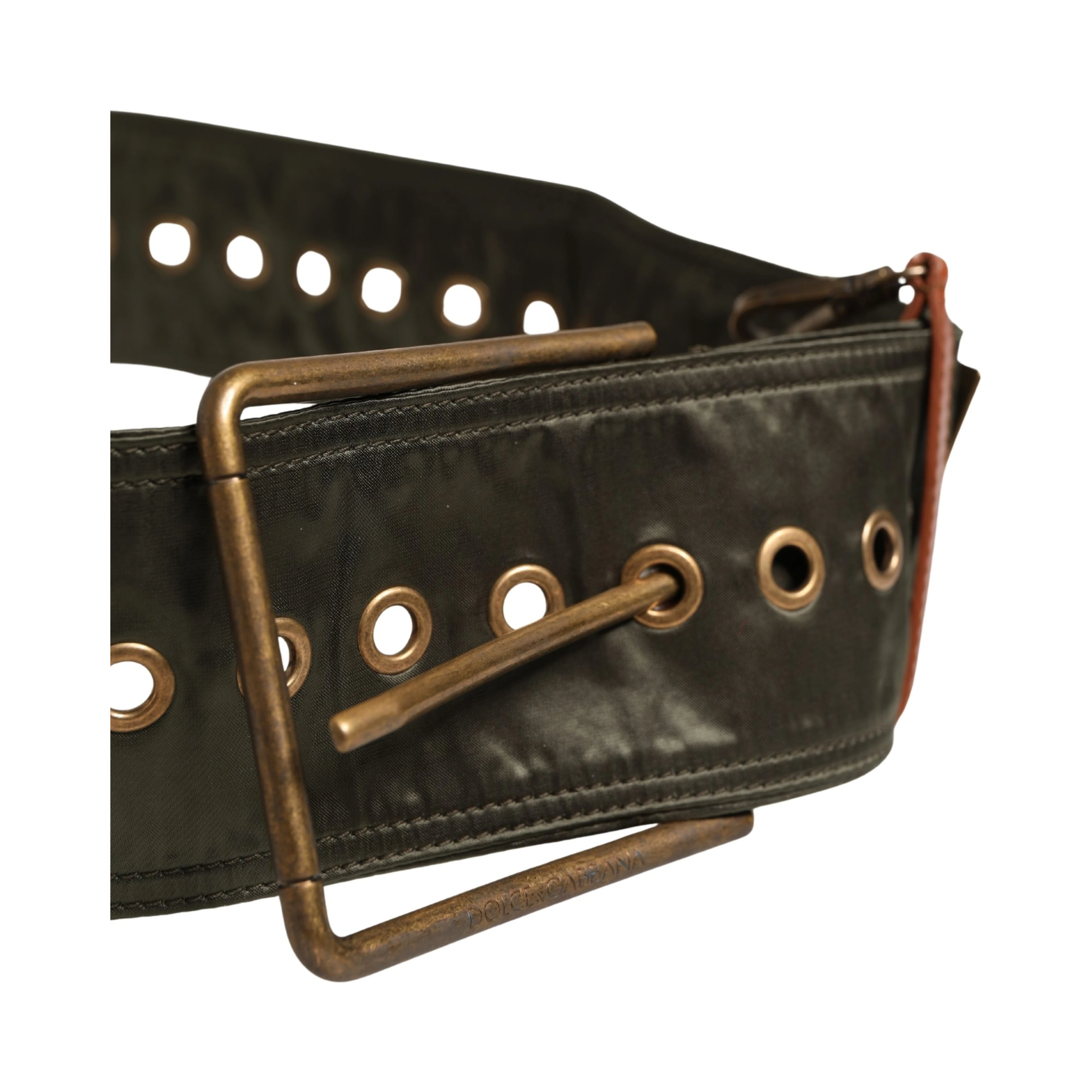 Men Black Wide Leather DG Metal Buckle Belt