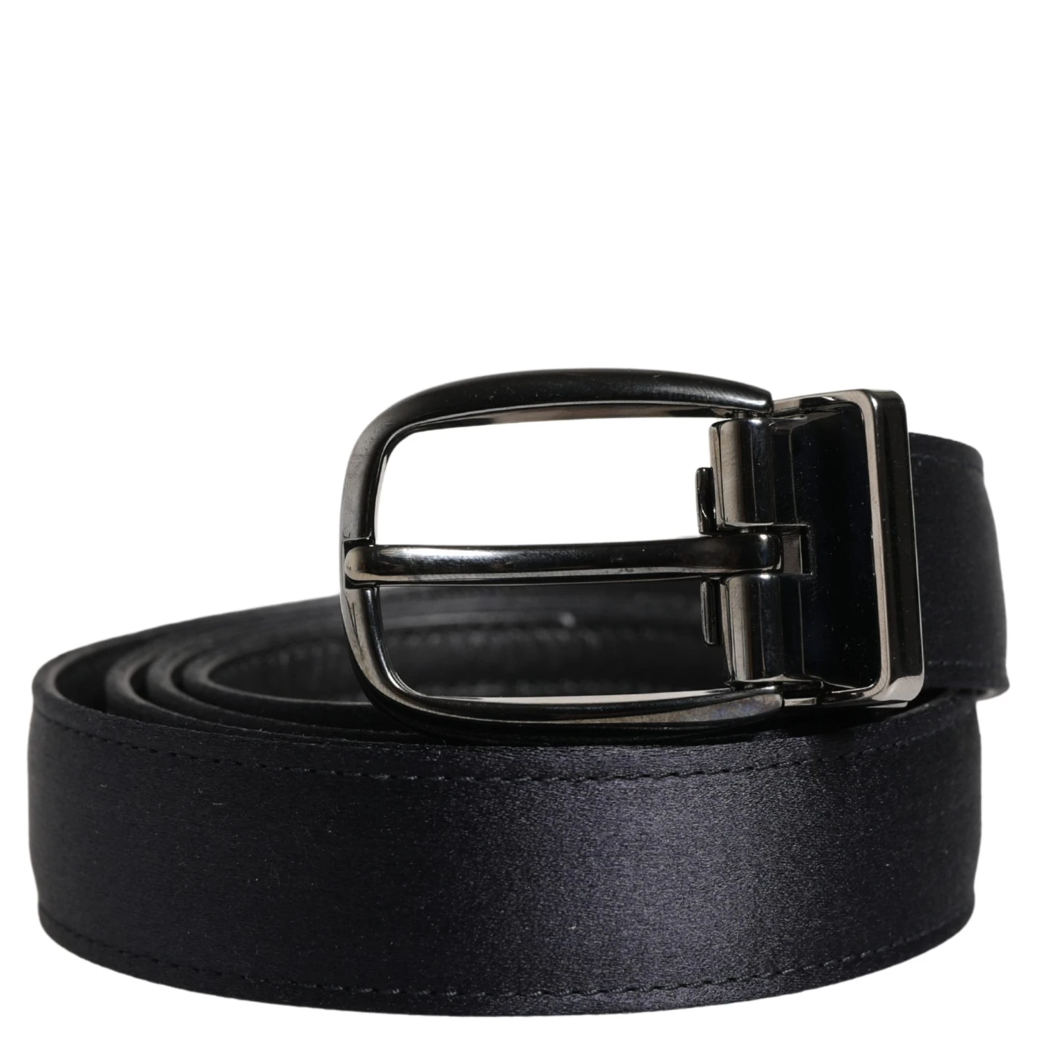 Men Black Classic Viscose Metal Buckle Belt