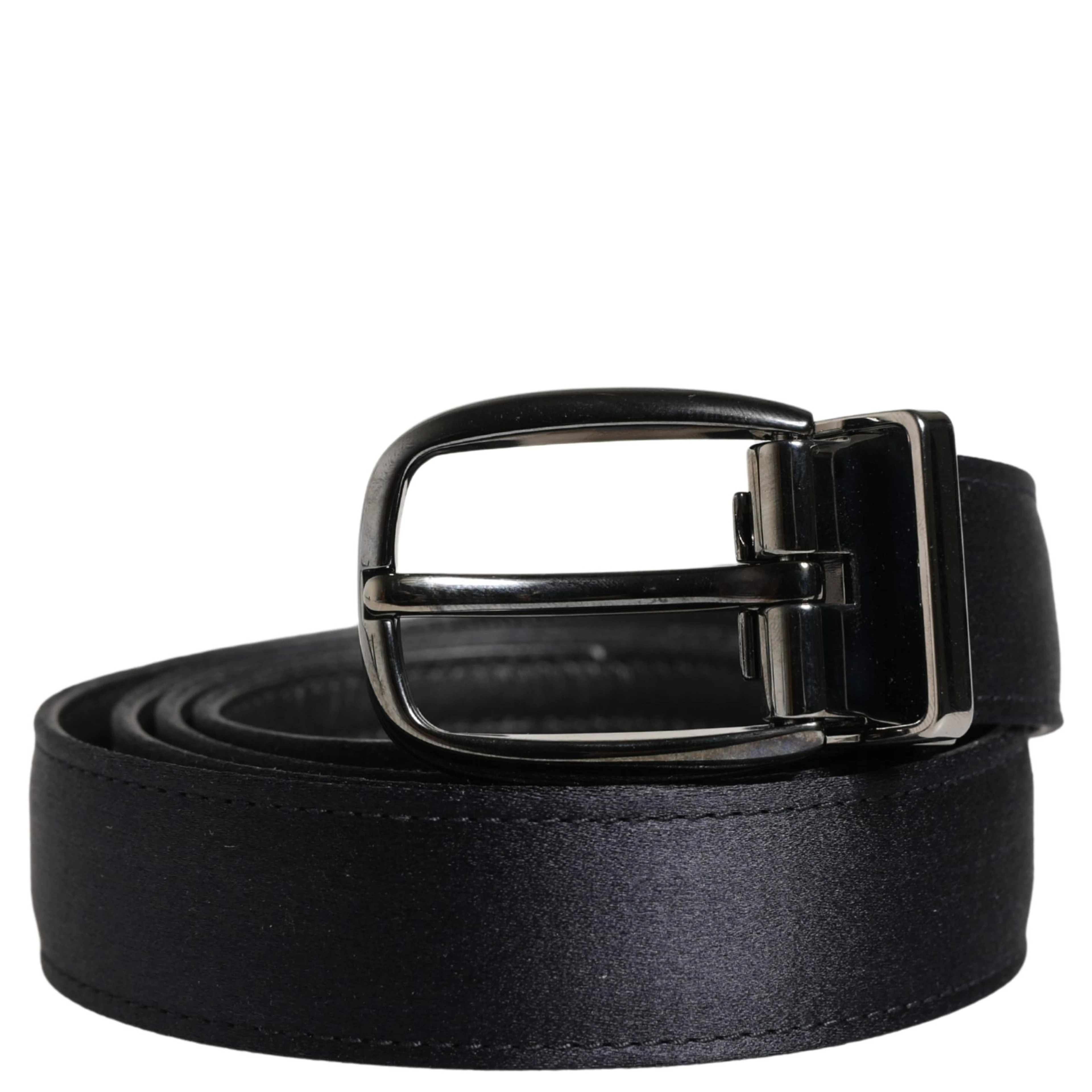 Men Black Classic Viscose Metal Buckle Belt
