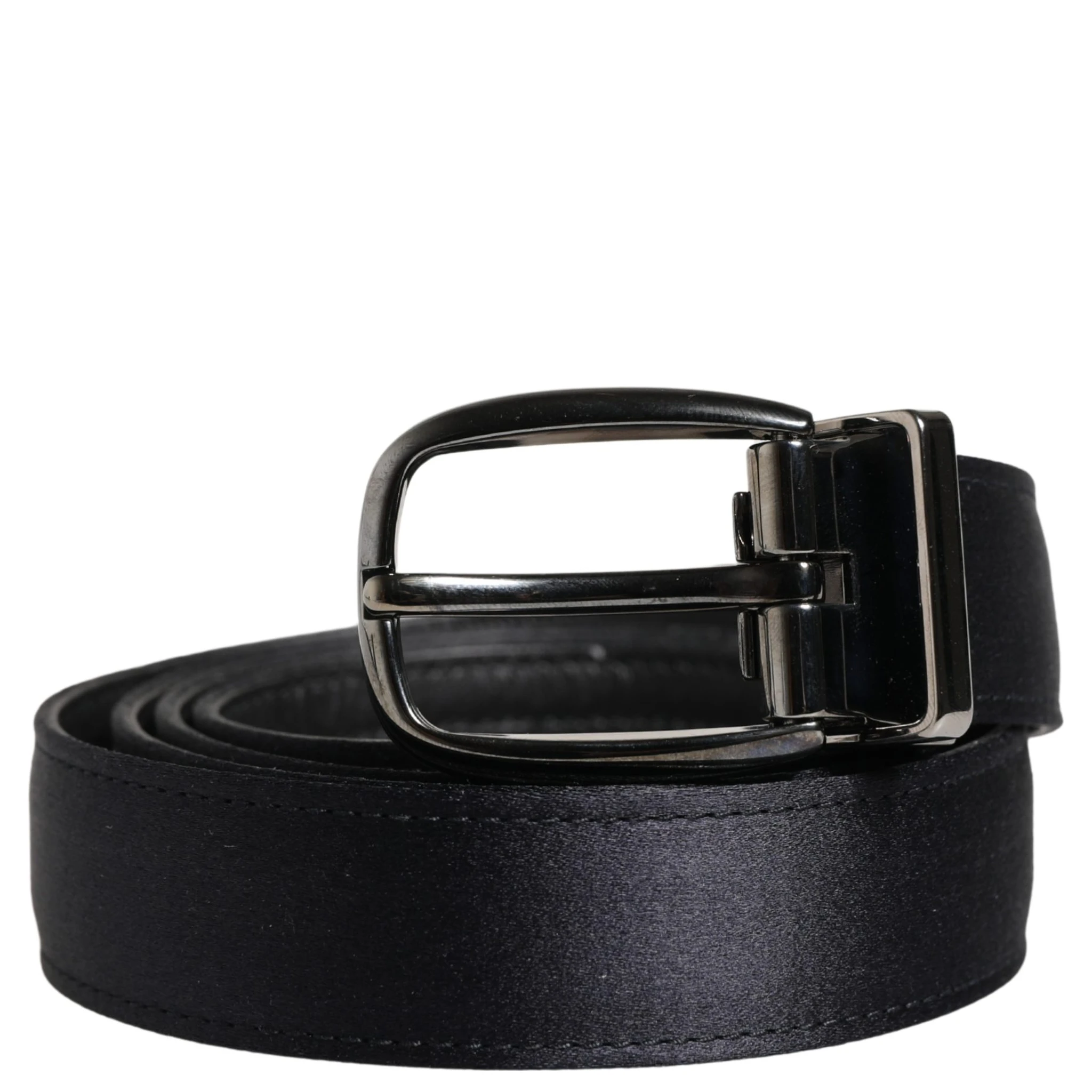 Men Black Classic Viscose Metal Buckle Belt