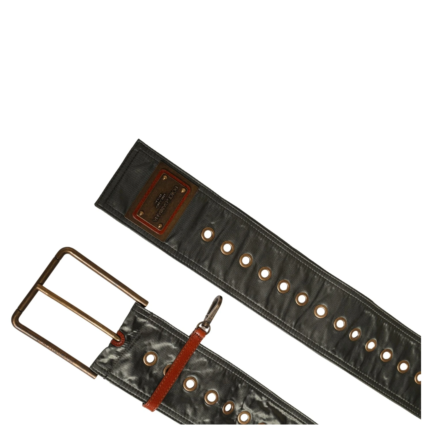 Men Black Wide Leather DG Metal Buckle Belt