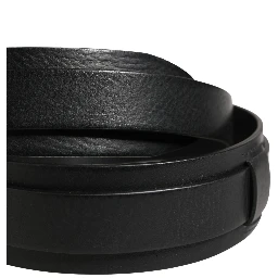 Men Black Classic Leather Metal Buckle Belt
