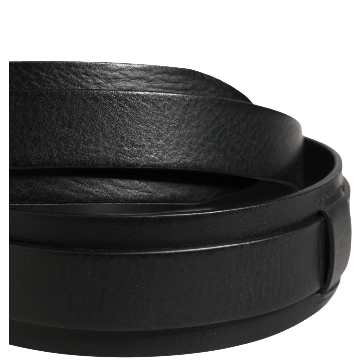 Men Black Classic Leather Metal Buckle Belt