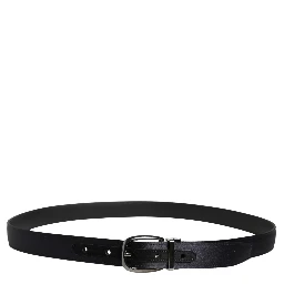 Men Black Classic Viscose Metal Buckle Belt