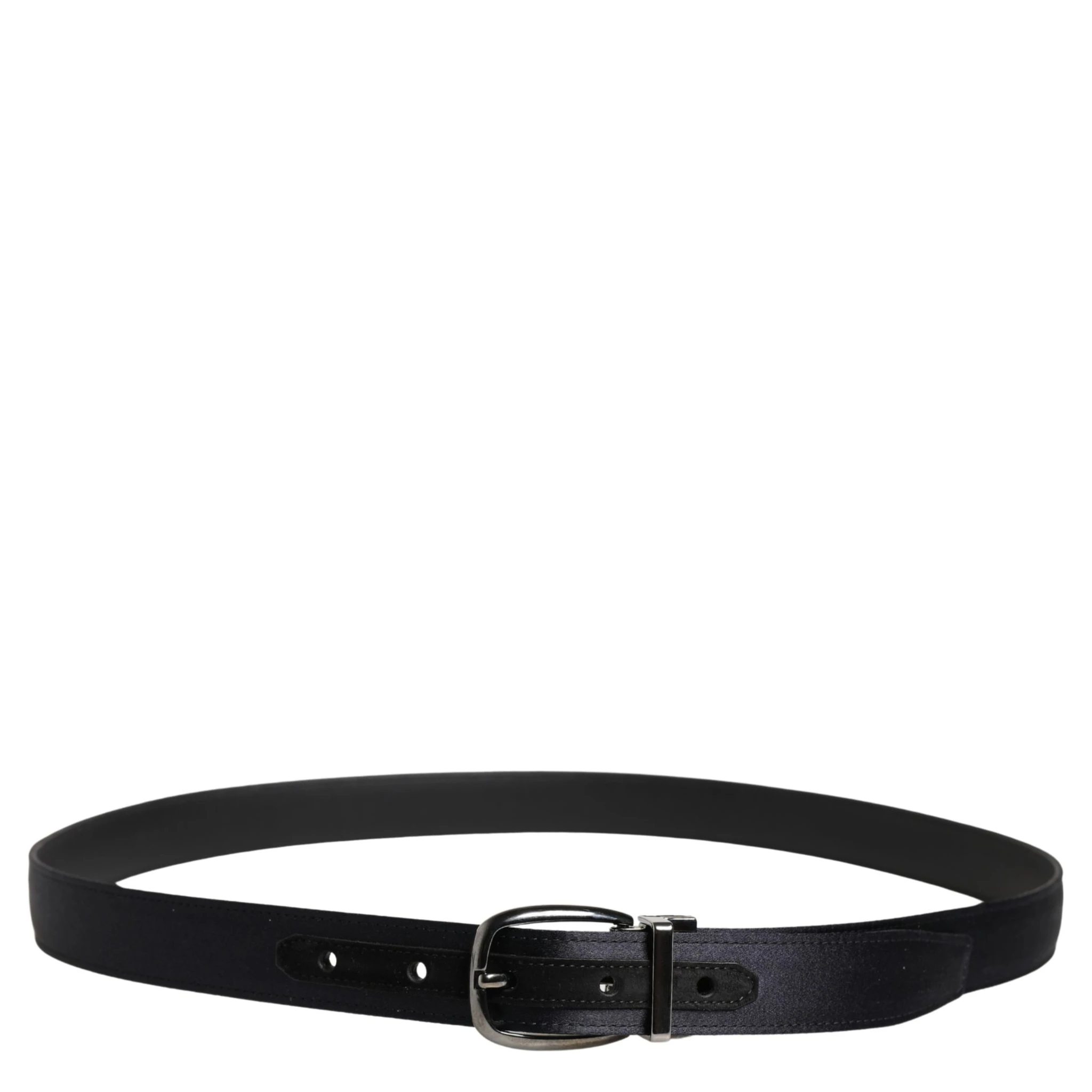 Men Black Classic Viscose Metal Buckle Belt