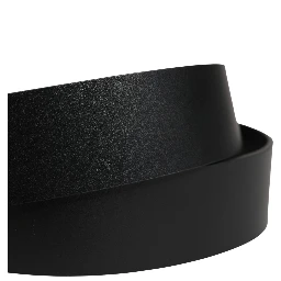 Black Calf Leather Ornate Metal Buckle Belt