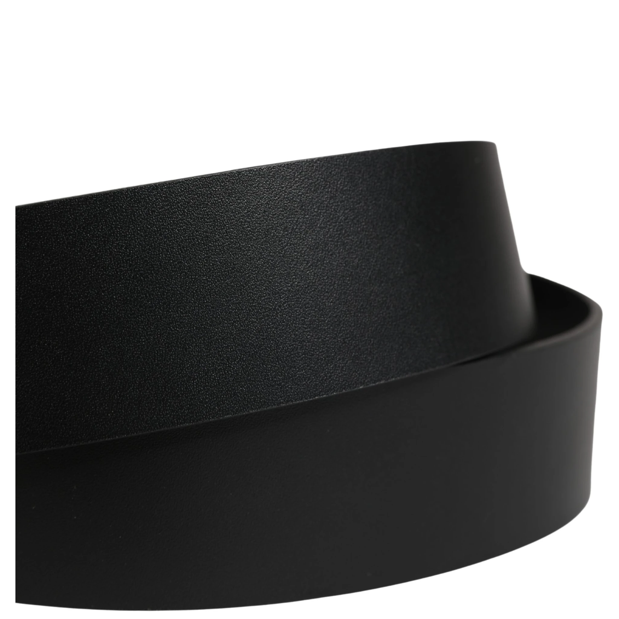Black Calf Leather Ornate Metal Buckle Belt
