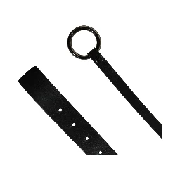 Men Black Calfskin Leather Metal Buckle Belt