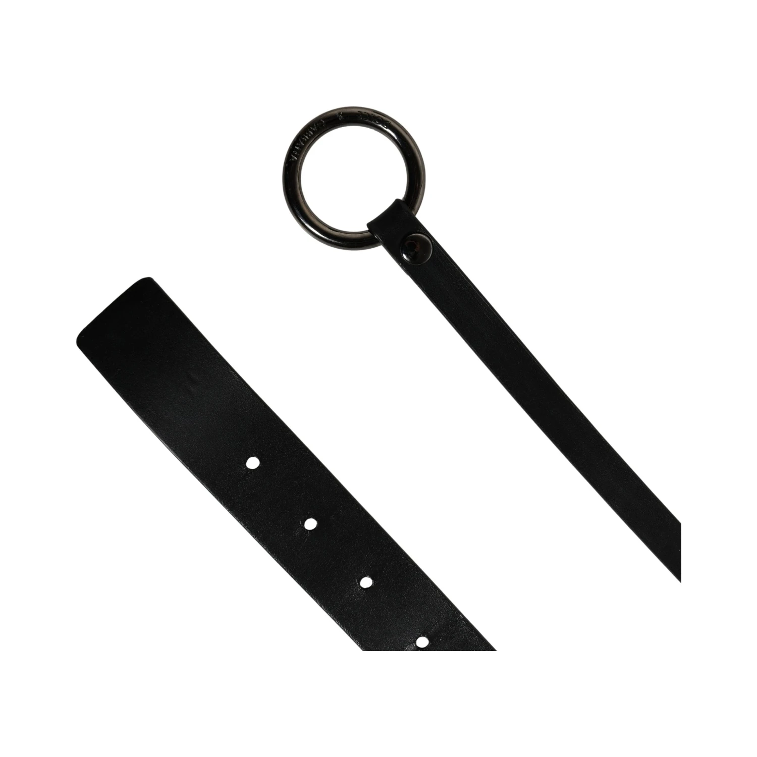Men Black Calfskin Leather Metal Buckle Belt