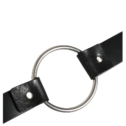 Black Double Strap Leather Silver Buckle Belt