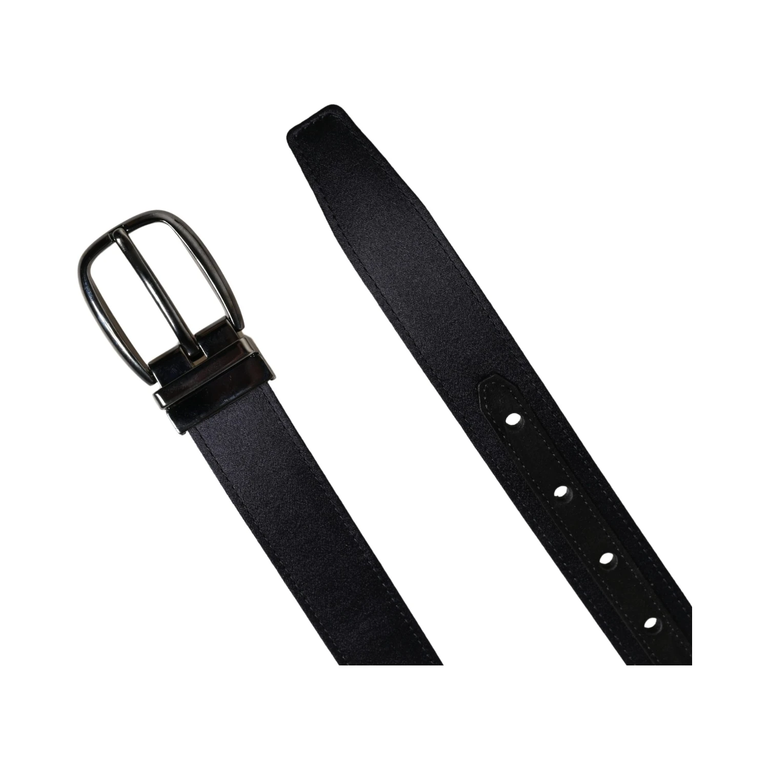 Men Black Classic Viscose Metal Buckle Belt
