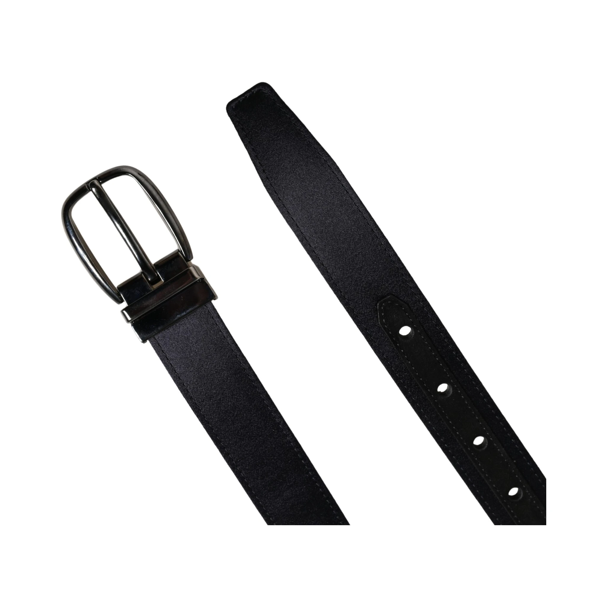 Men Black Classic Viscose Metal Buckle Belt
