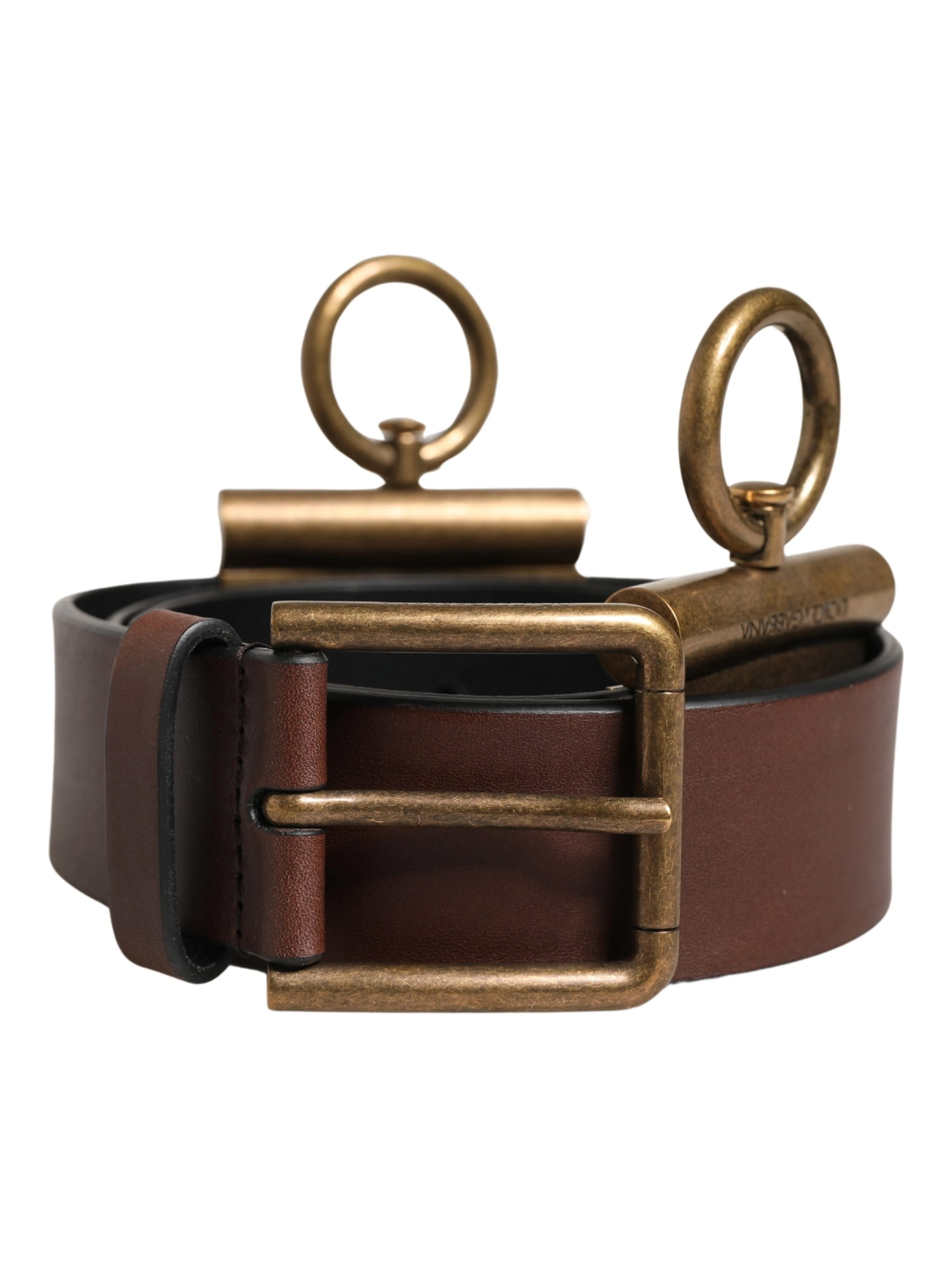 Men Brown Classic Leather Metal Buckle Belt