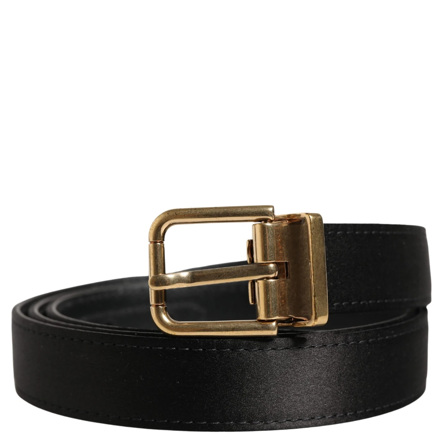 Men Black Classic Viscose Metal Buckle Belt