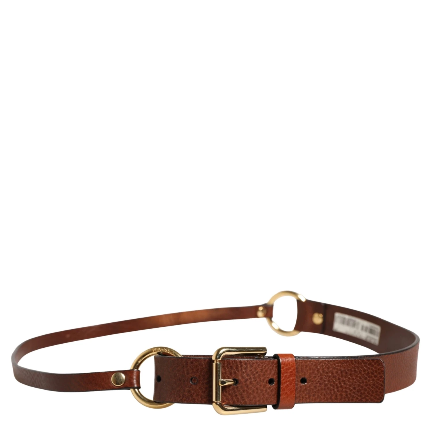 Men Brown Classic Leather Metal Buckle Belt