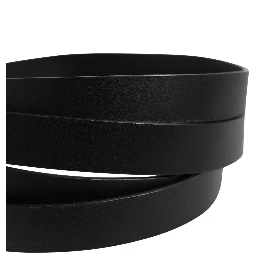Black Double Strap Leather Silver Buckle Belt
