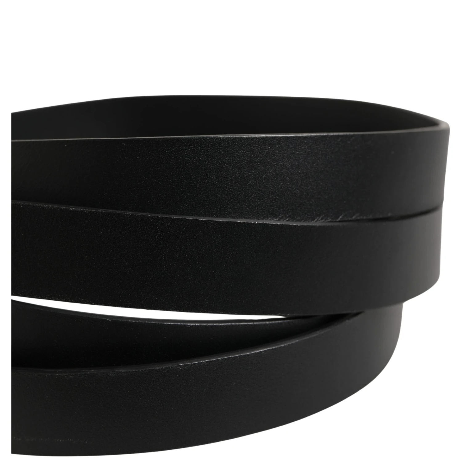 Black Double Strap Leather Silver Buckle Belt
