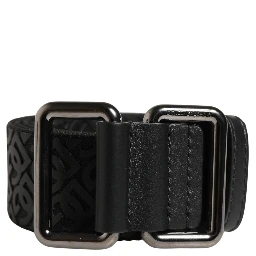 Men Black DG Logo Polyester Metal Buckle Belt