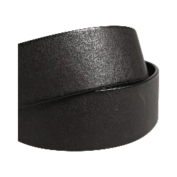Men Black Classic Leather Metal Buckle Belt
