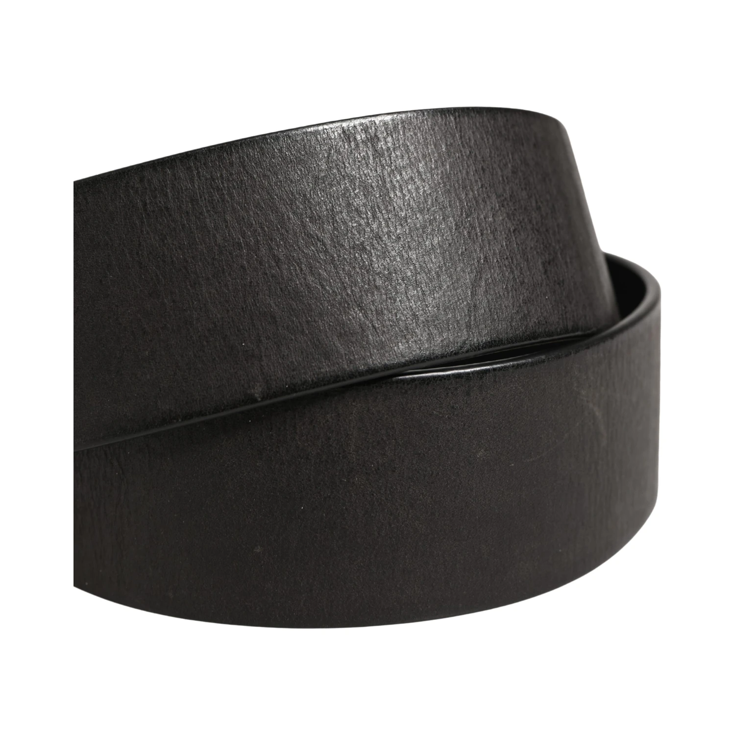Men Black Classic Leather Metal Buckle Belt