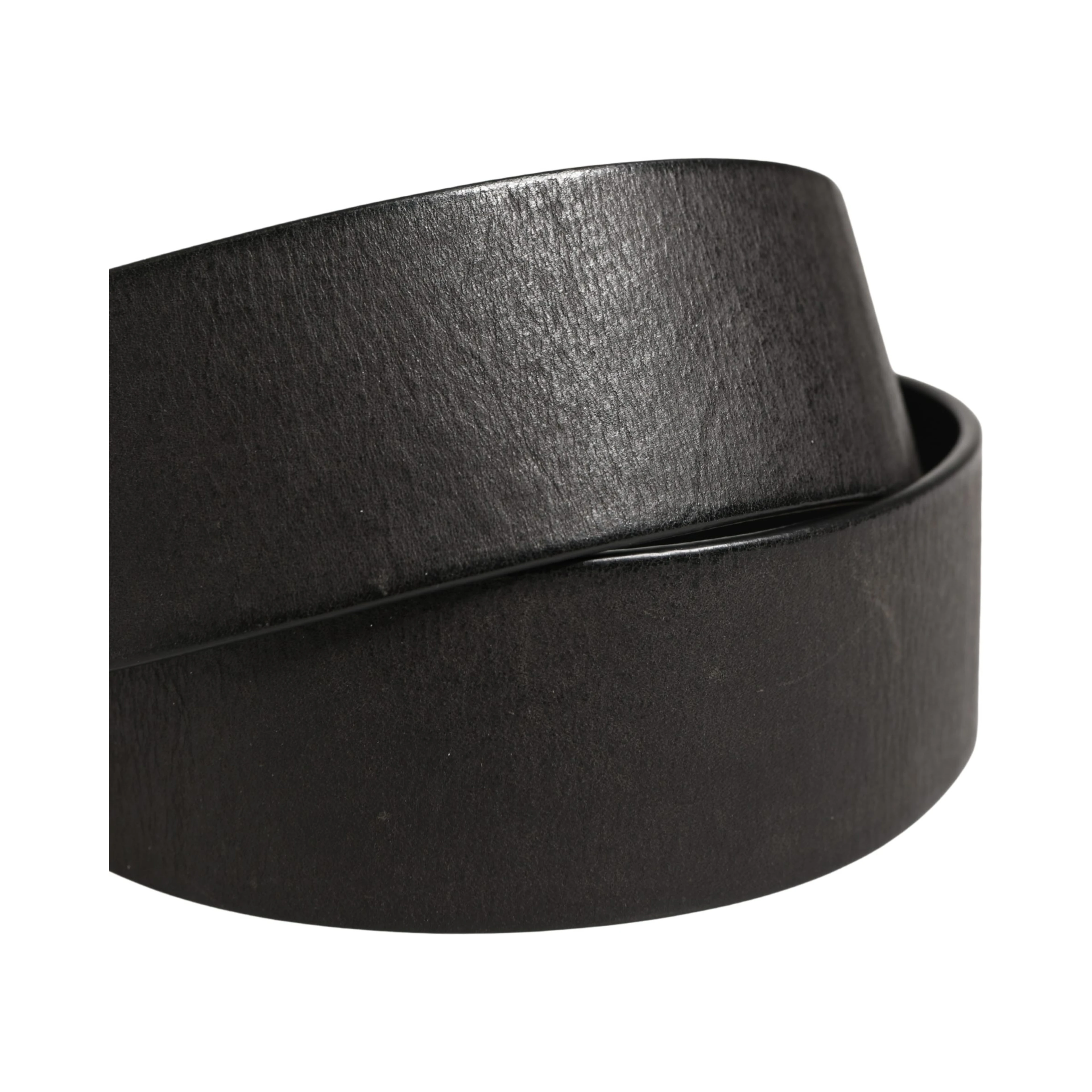 Men Black Classic Leather Metal Buckle Belt