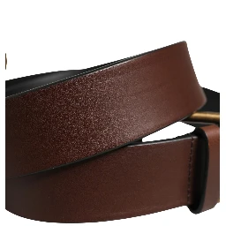 Men Brown Classic Leather Metal Buckle Belt