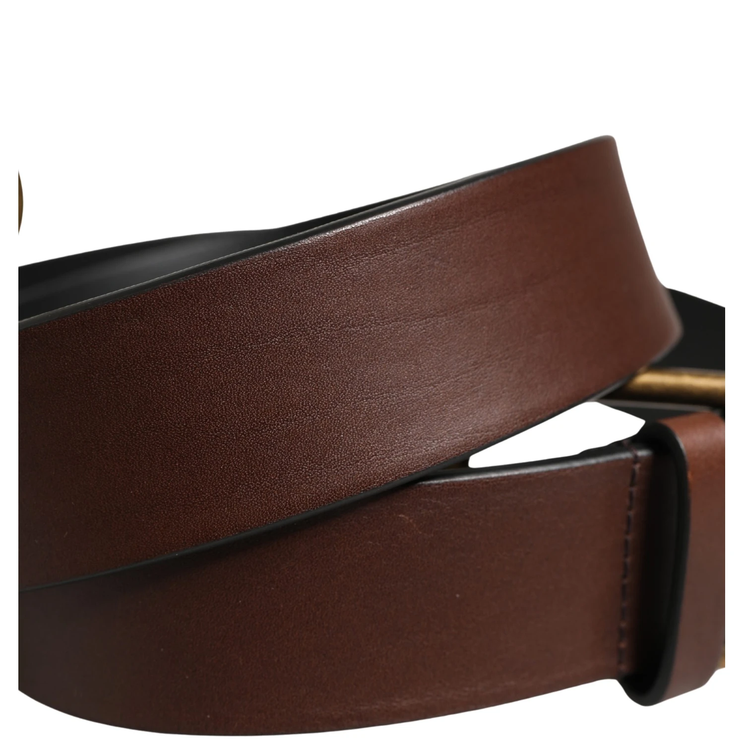 Men Brown Classic Leather Metal Buckle Belt