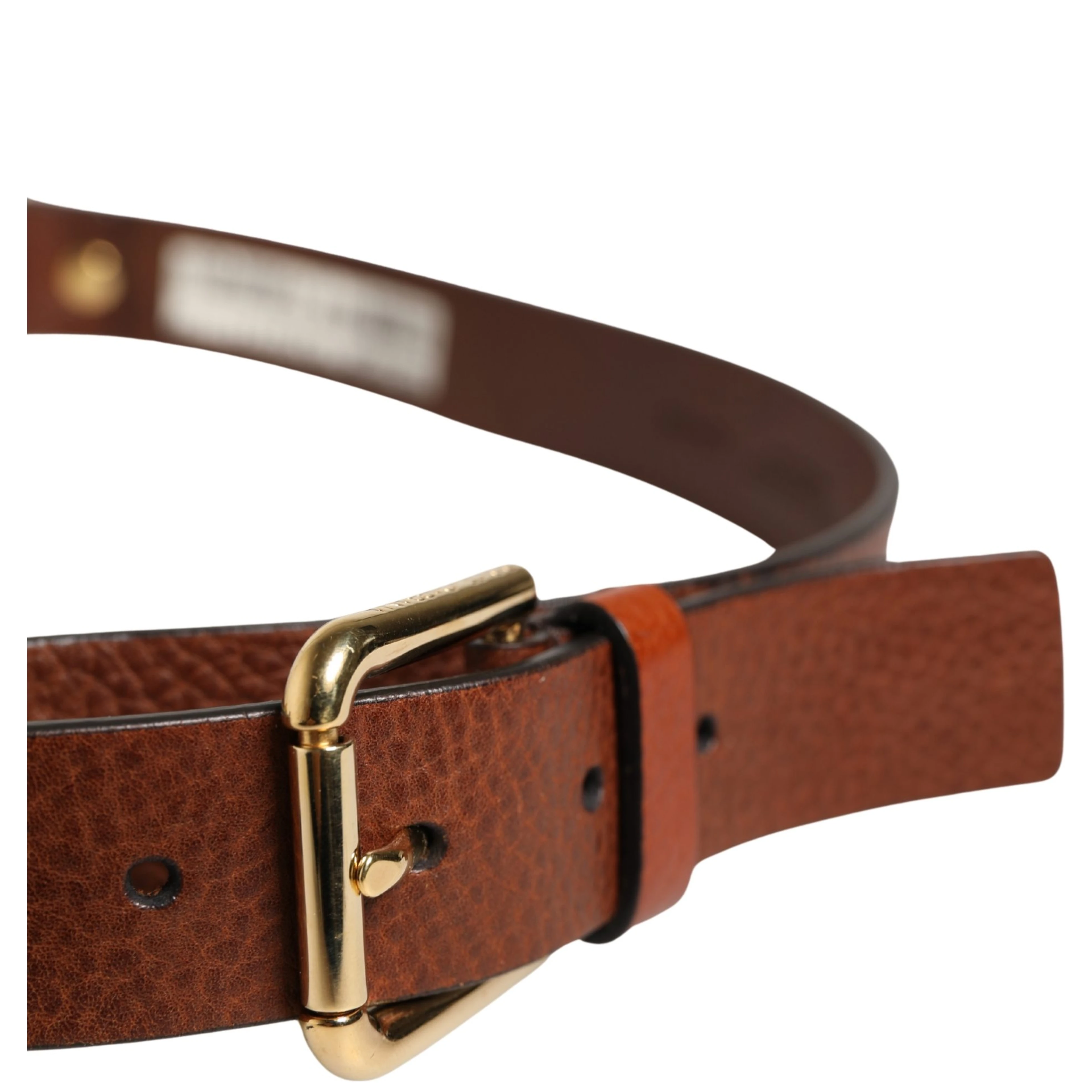 Men Brown Classic Leather Metal Buckle Belt