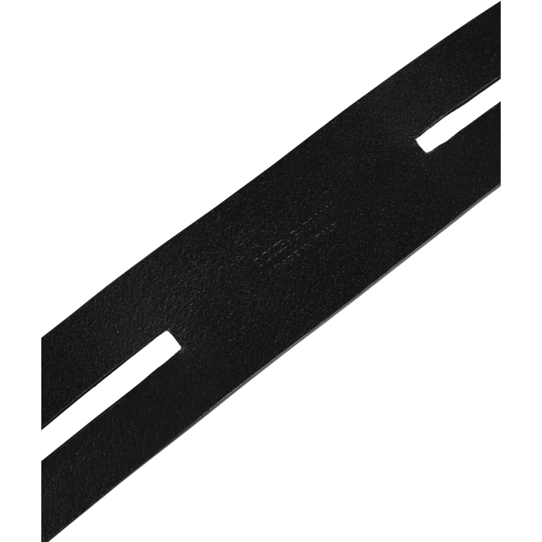 Black Double Strap Leather Silver Buckle Belt