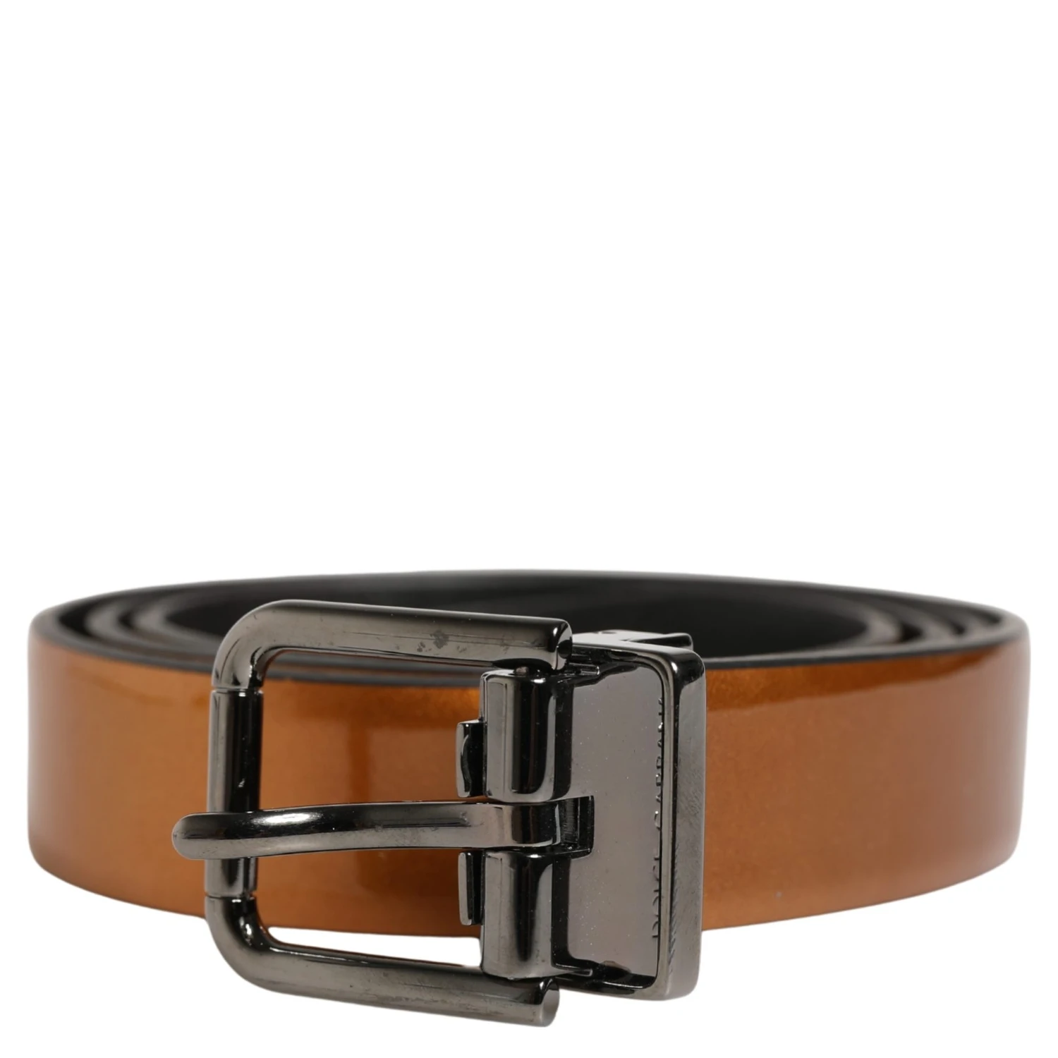 Men Brown Classic Leather Metal Buckle Belt