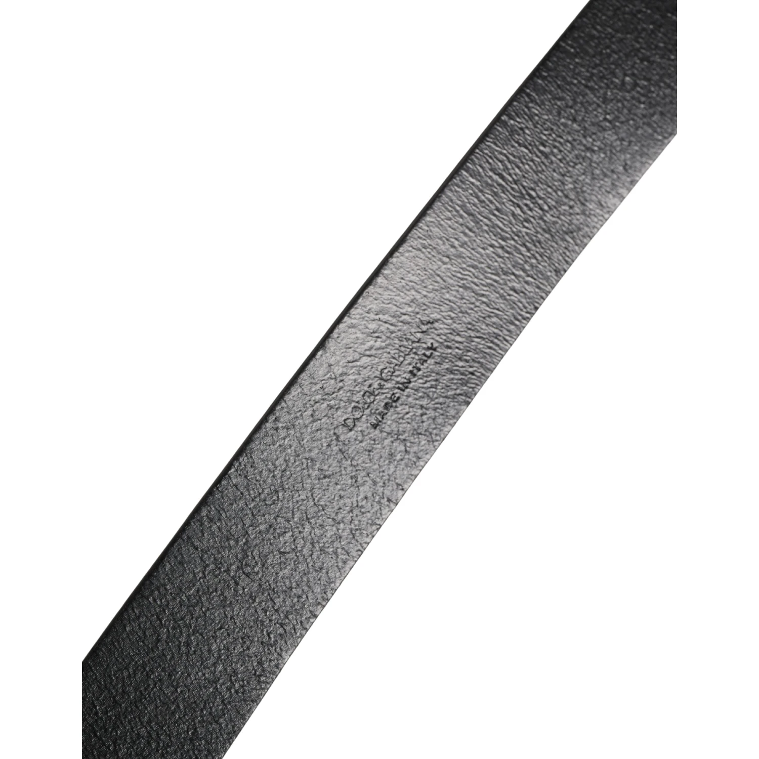 Black Calf Leather Silver Metal Buckle Belt