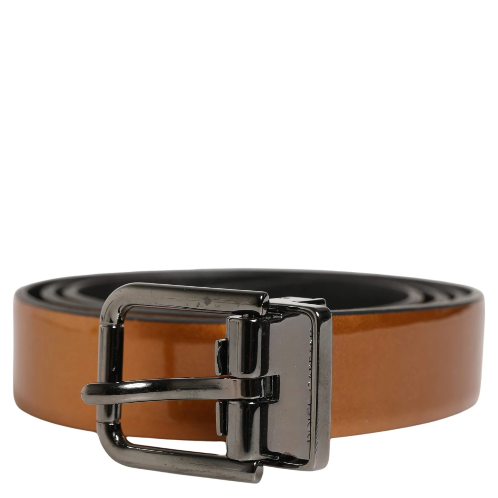 Men Brown Classic Leather Metal Buckle Belt