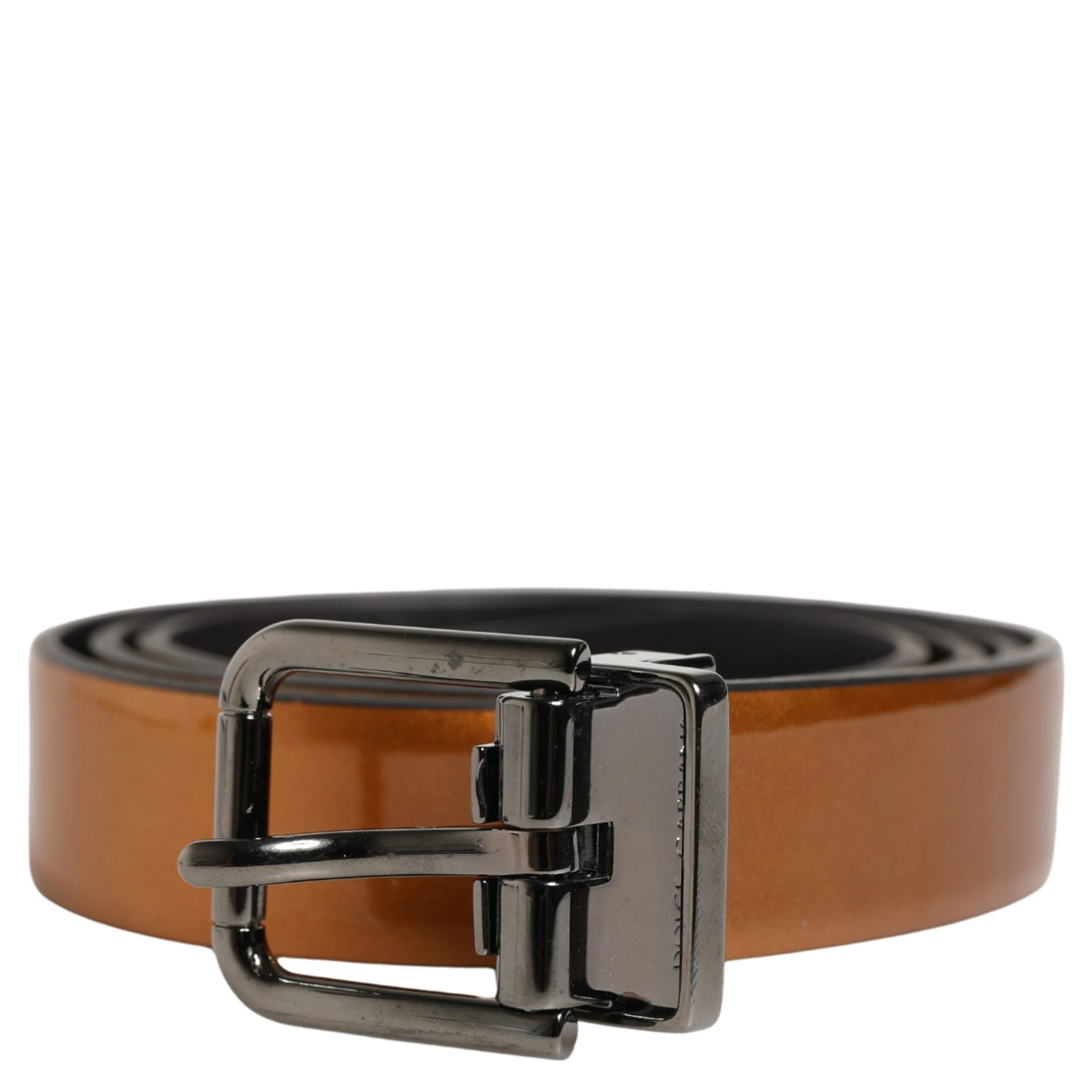 Men Brown Classic Leather Metal Buckle Belt
