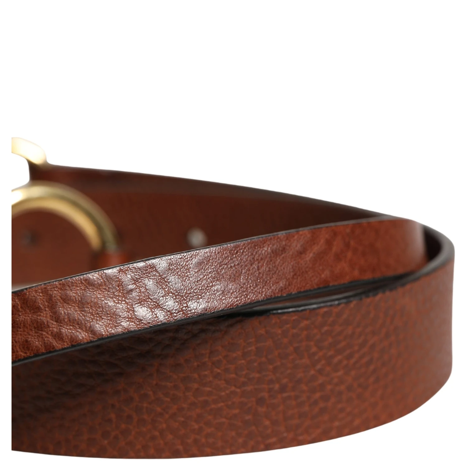 Men Brown Classic Leather Metal Buckle Belt