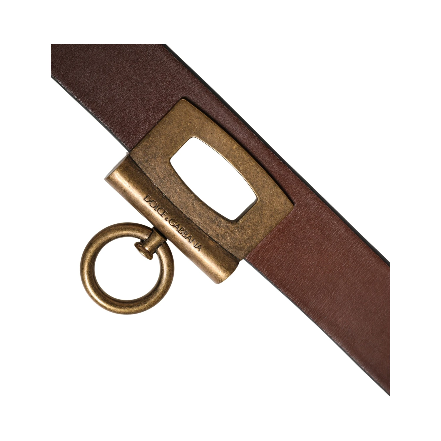 Men Brown Classic Leather Metal Buckle Belt